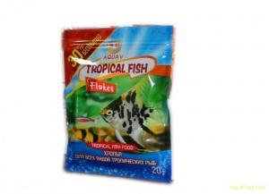 AQUAV Tropical Fish Flakes Хлопья для всех видов тропических рыб, 20г