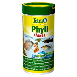Tetra Phyll Flakes Корм для всех травоядных рыб, хлопья 250 мл/52гр